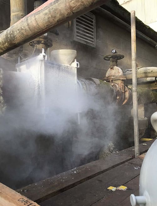 Pipe freezing in progress on a live system